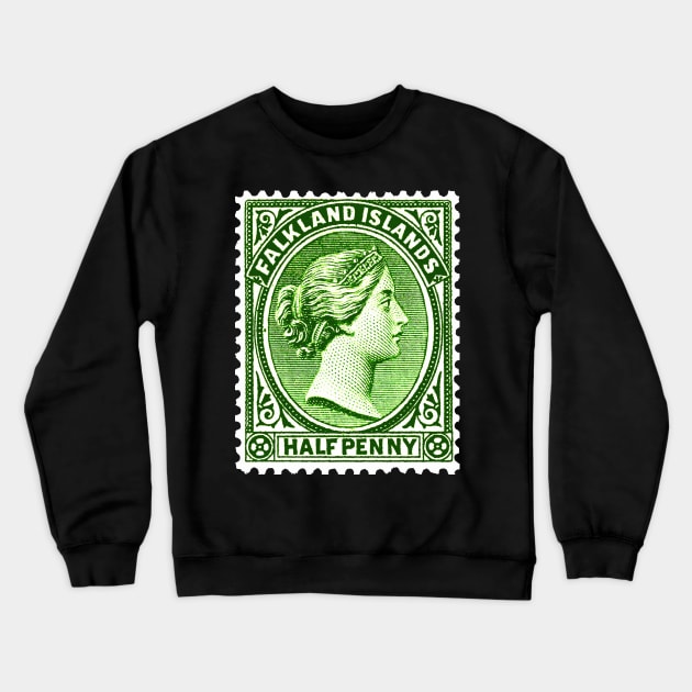 Vintage Falkland Islands Postage Stamp Design Crewneck Sweatshirt by CultOfRomance